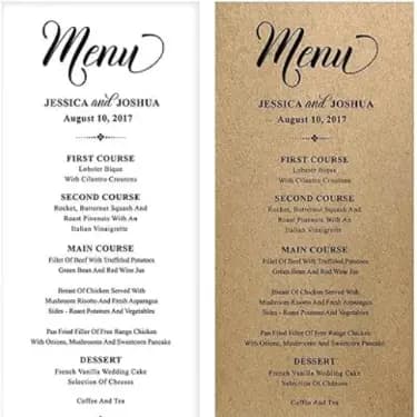 Wedding Menu Cards products by Grafiq
