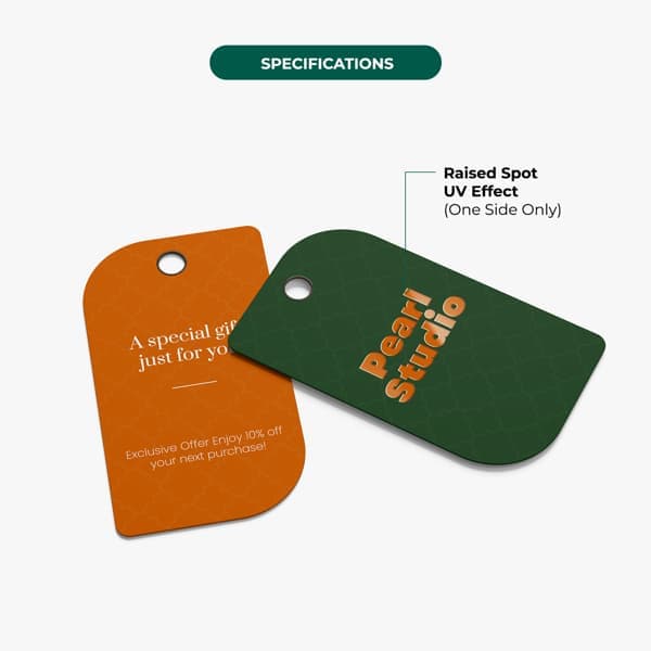 Matt Lamination + Spot UV Hang Tags – Premium 400 GSM Custom Die-Cut Tags - Image 4