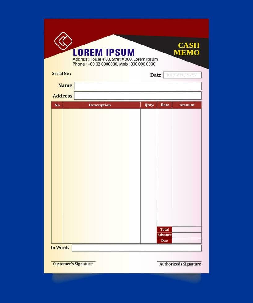 Cash Memos products by Grafiq