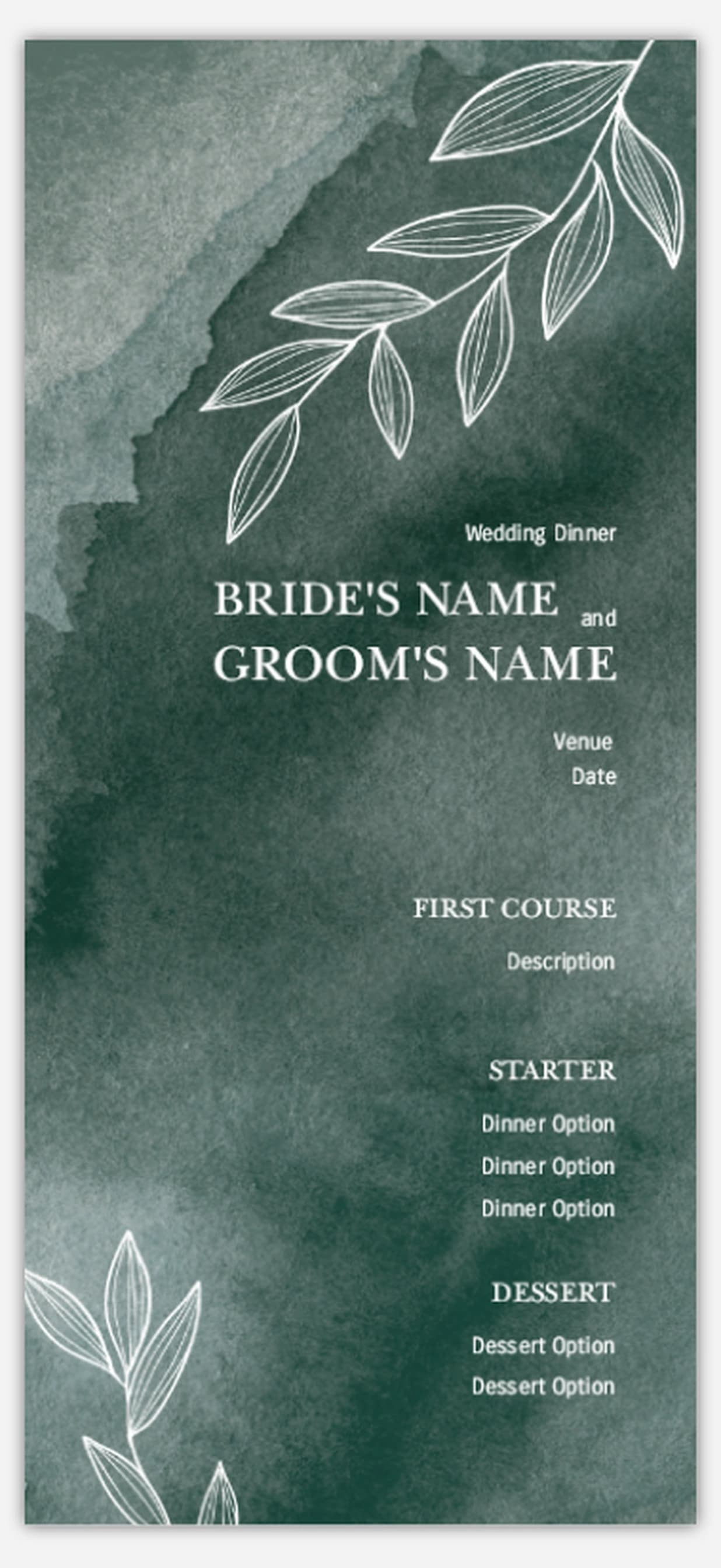 Wedding Menu Card - Image 2