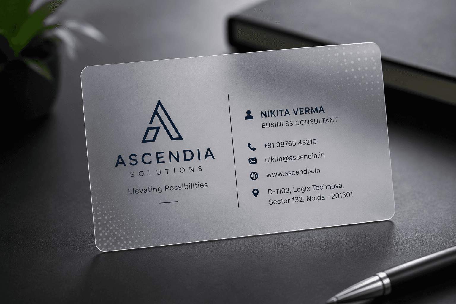 200 Micron NTR / PVC Semi Transparent Visiting Card - Image 2