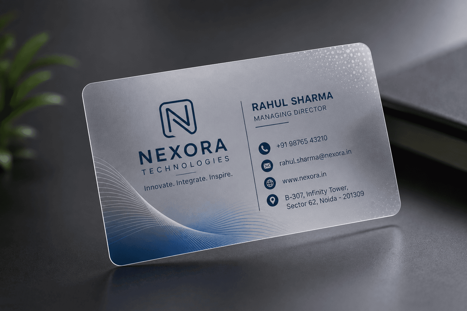 200 Micron NTR / PVC Semi Transparent Visiting Card - Image 1